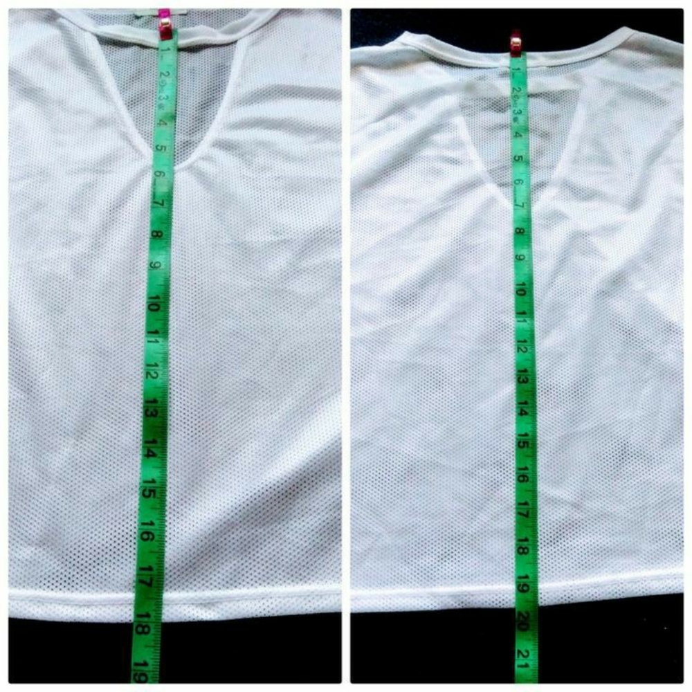 3 for $20: Mesh Athletic Crop Top w/ Blue Stripes-Size XL - Picture 5 of 7